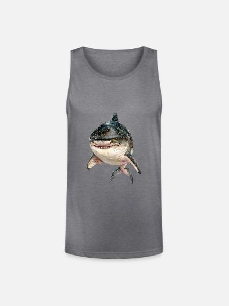 Tiger Shark - Unisex Tri-Blend Organic Tank - heather gray