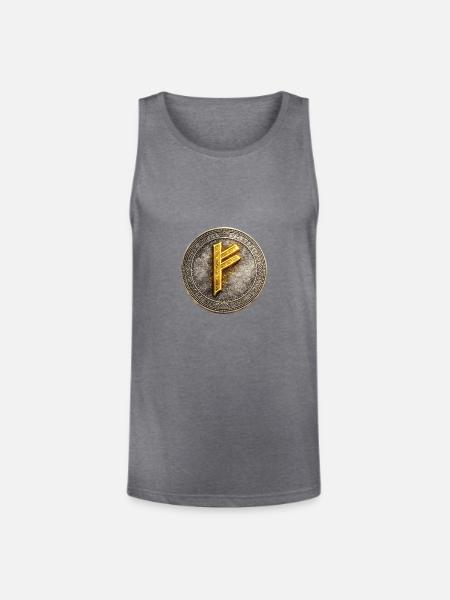Rune Coin of Dawn - Unisex Tri-Blend Organic Tank - heather gray