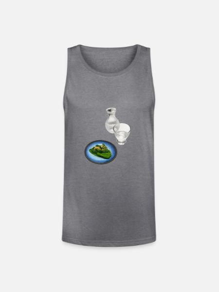 Sake with Spinach - Unisex Tri-Blend Organic Tank - heather gray
