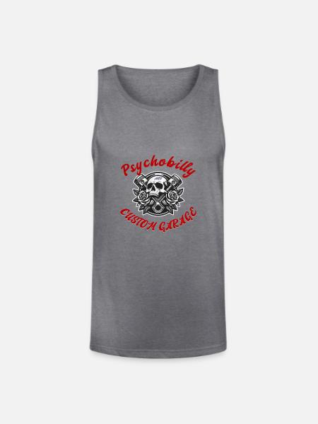 PsychoBilly Custom Garage - Unisex Tri-Blend Organic Tank - heather gray