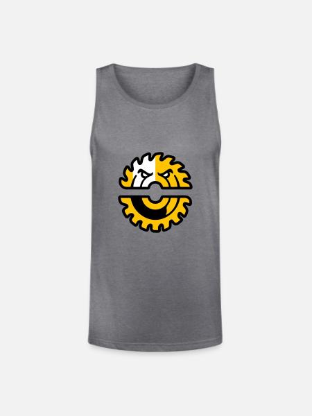 Circular Saw Mascot Logo - Unisex Tri-Blend Organic Tank - heather gray