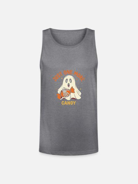 Just One More Candy Ghost - Unisex Tri-Blend Organic Tank - heather gray