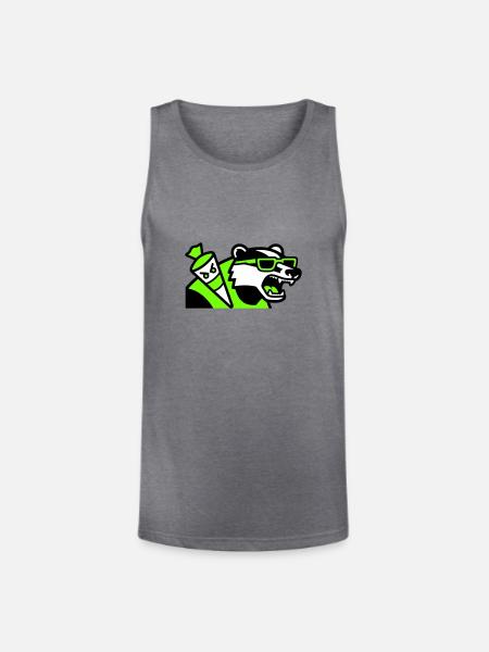 Badger School Cone Mascot - Unisex Tri-Blend Organic Tank - heather gray