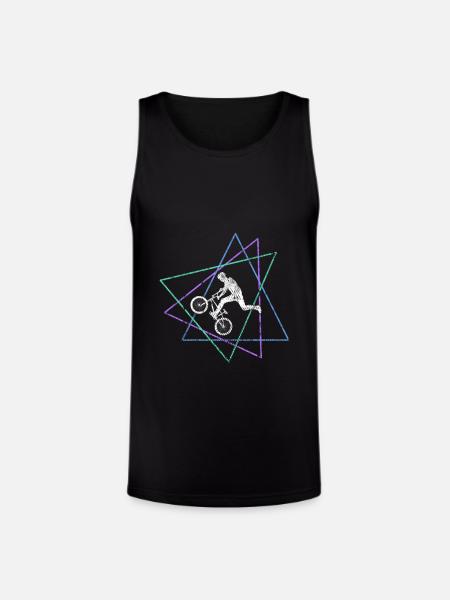 Geometric BMX Stunt Rider - Unisex Tri-Blend Organic Tank - black