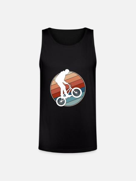 Retro BMX Rider - Unisex Tri-Blend Organic Tank - black