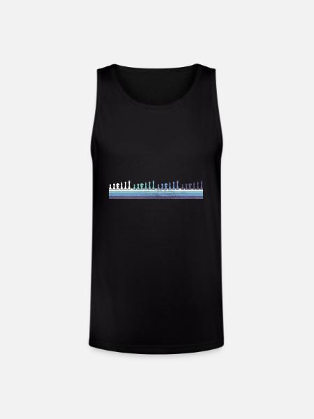 Gradient Chess Pieces Silhouette - Unisex Tri-Blend Organic Tank - black