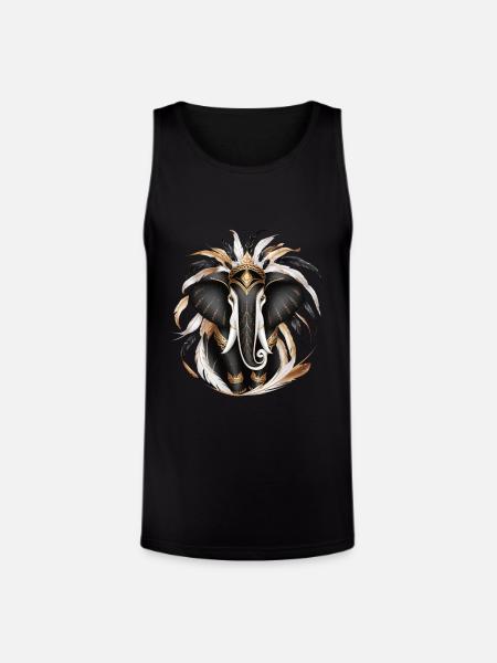 Golden Elephant - Unisex Tri-Blend Organic Tank - black