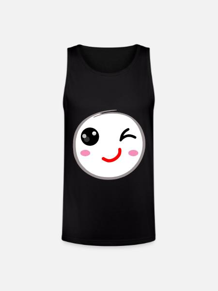 Winking face, Wink smile - Unisex Tri-Blend Organic Tank - black