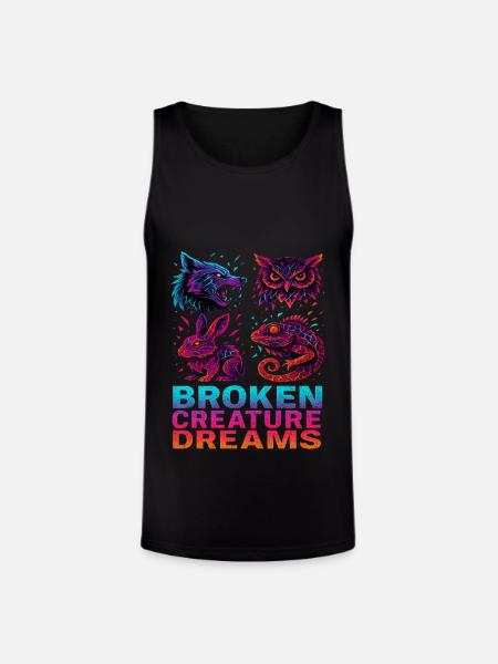 Bizarre Abstract Animals Broken Creatures - Unisex Tri-Blend Organic Tank - black