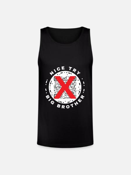 Nice Try Big Brother Privacy QR Code Design - Unisex Tri-Blend Organic Tank - black