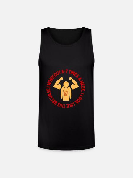 6-7 Workout Aura Powermaxxing - Unisex Tri-Blend Organic Tank - black