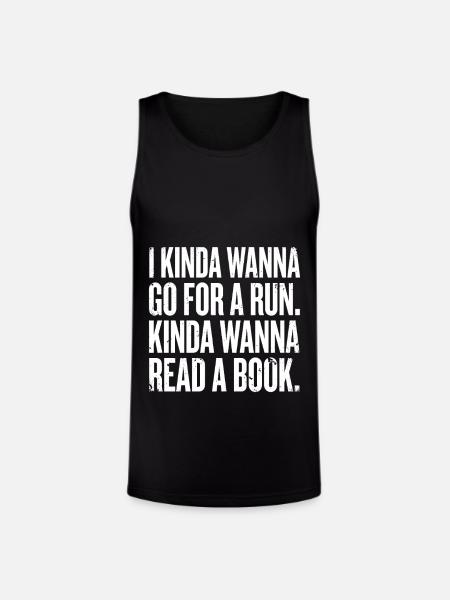 Kinda Wanna Run Read Tee - Unisex Tri-Blend Organic Tank - black