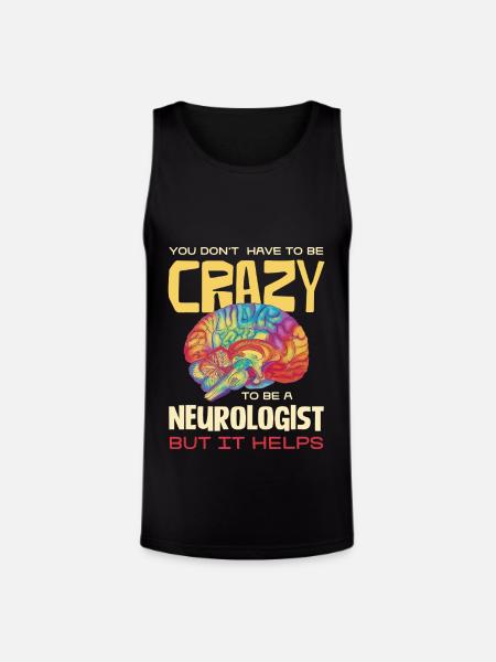 Crazy Neurologist Brain Pride - Unisex Tri-Blend Organic Tank - black
