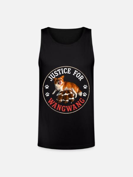Justice For Wangwang Dog - Unisex Tri-Blend Organic Tank - black