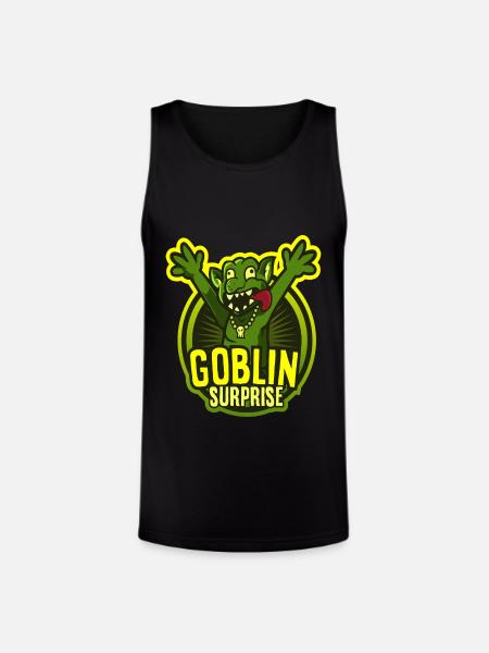 SURPRISED GOBLIN - Unisex Tri-Blend Organic Tank - black
