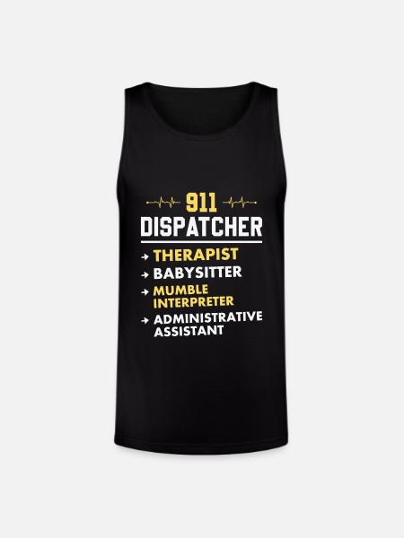 911 Dispatcher Humor - Unisex Tri-Blend Organic Tank - black