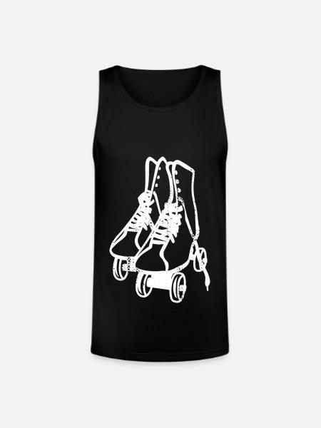 Retro Roller Skates - Unisex Tri-Blend Organic Tank - black