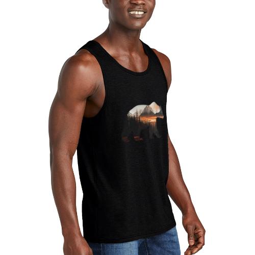 Canada Bear: fiery tones - Unisex Tri-Blend Organic Tank