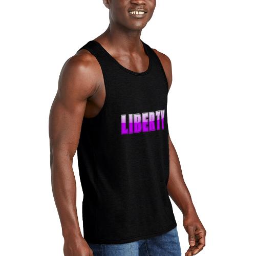 Liberty Typography Graphic Design - Unisex Tri-Blend Organic Tank