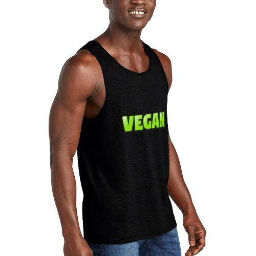 Vegan Bold Green Typography Design - Unisex Tri-Blend Organic Tank