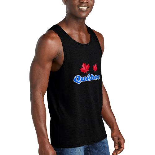 Québec with two red maple leaves - Unisex Tri-Blend Organic Tank