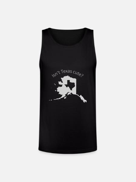 Alaska Is Bigger Than Texas, Isn't Texas Cute? - Unisex Tri-Blend Organic Tank - black
