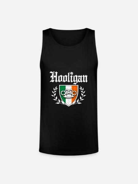 Irish Hooligan Crest vintage distressed look - Unisex Tri-Blend Organic Tank - black