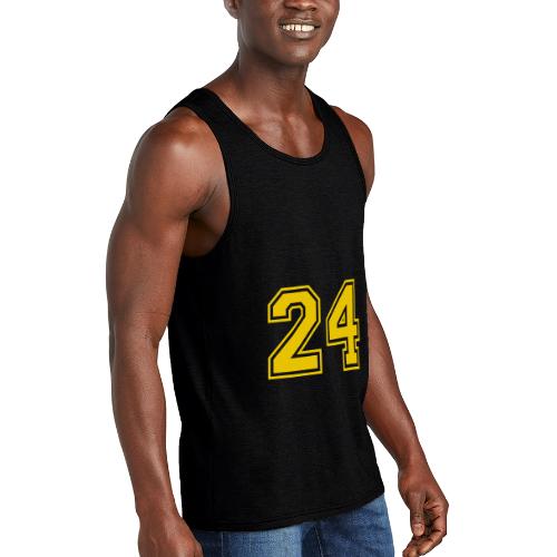 Number 24 in a classic athletic collegiate font - Unisex Tri-Blend Organic Tank