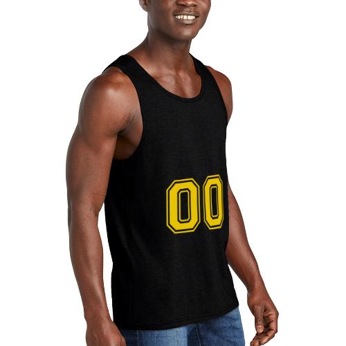 Number 00 in a classic athletic collegiate font - Unisex Tri-Blend Organic Tank
