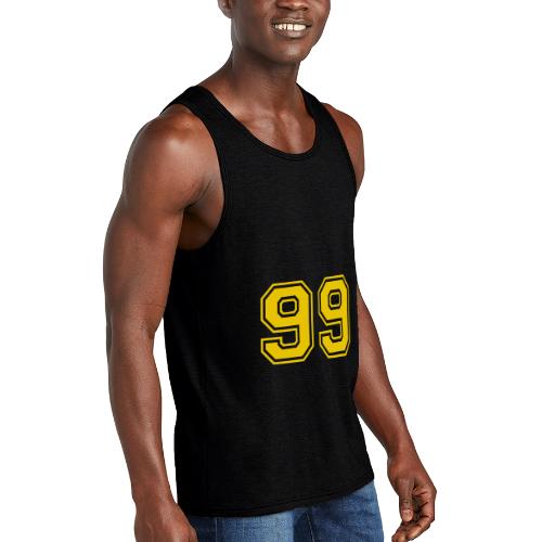 Number 99 in a classic athletic collegiate font - Unisex Tri-Blend Organic Tank