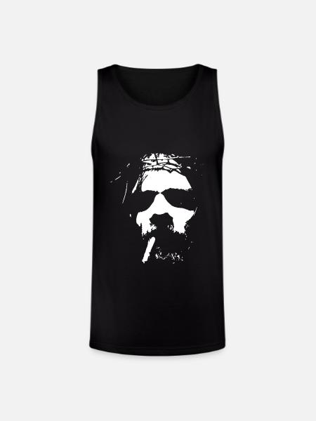 Smoking man with beard - Unisex Tri-Blend Organic Tank - black