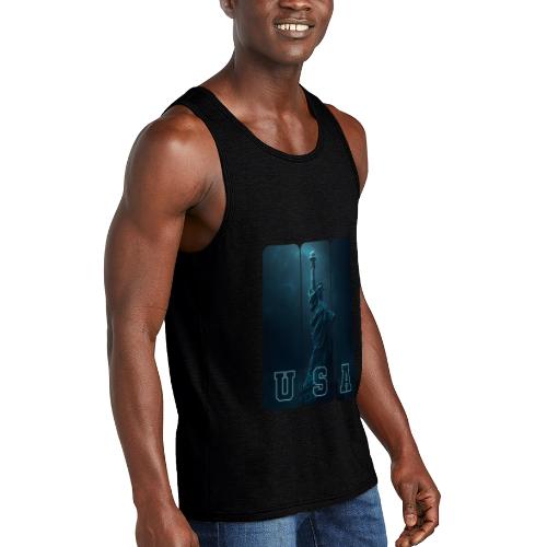 Neon Liberty USA Triptych - Unisex Tri-Blend Organic Tank
