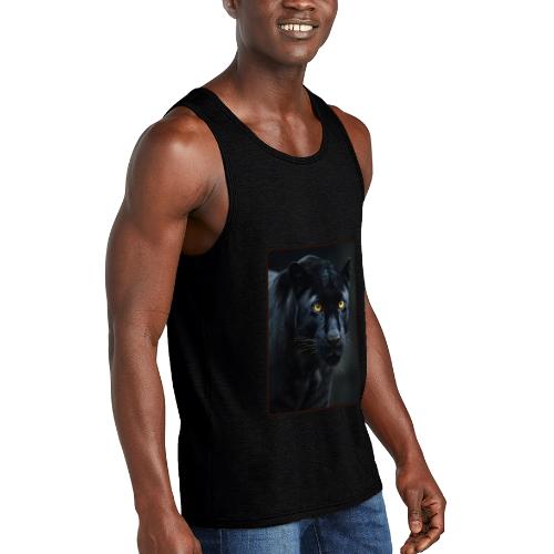 Black Panther Glowing Eyes Design - Unisex Tri-Blend Organic Tank