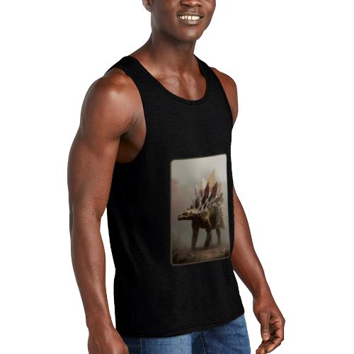 Stegosaurus Misty Forest Design - Unisex Tri-Blend Organic Tank