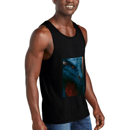 Turquoise Dragon Fire Eye Design - Unisex Tri-Blend Organic Tank
