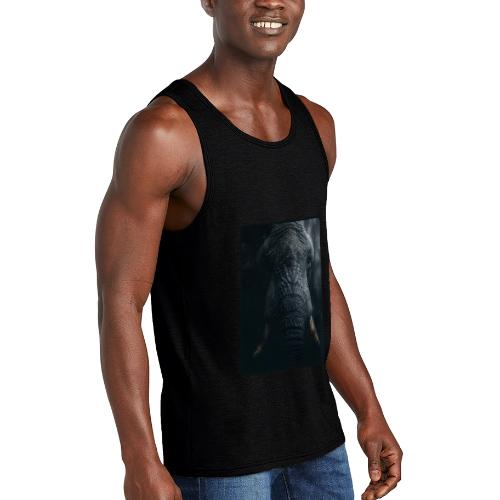 Shadow Elephant Intense Eyes Design - Unisex Tri-Blend Organic Tank