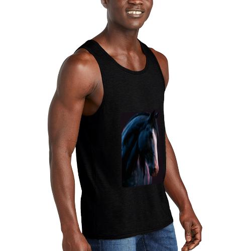 Noble Horse Cinematic Portrait Design - Unisex Tri-Blend Organic Tank