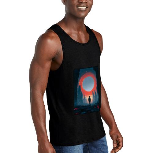Cosmic Portal Future City Design - Unisex Tri-Blend Organic Tank
