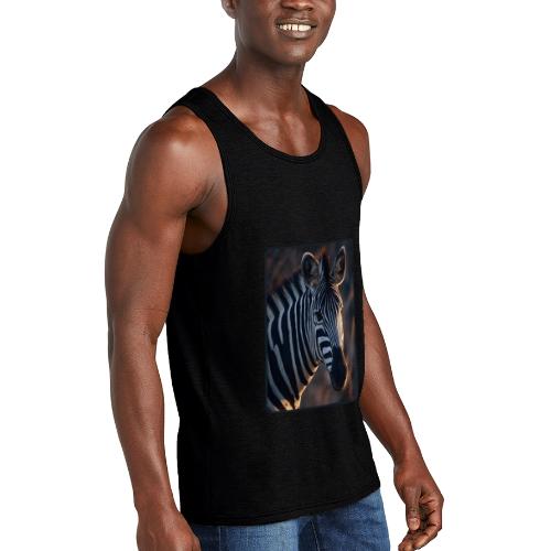 Majestic Zebra Sunset Portrait Design - Unisex Tri-Blend Organic Tank