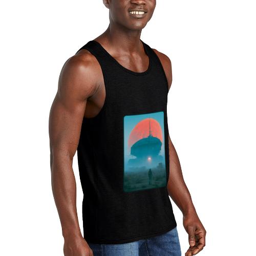 Astronaut Alien Outpost Design - Unisex Tri-Blend Organic Tank