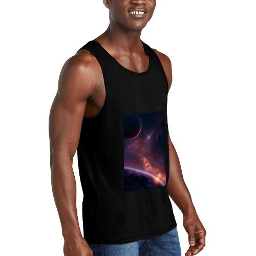 Cosmic Sunset Nebula Space Art - Unisex Tri-Blend Organic Tank