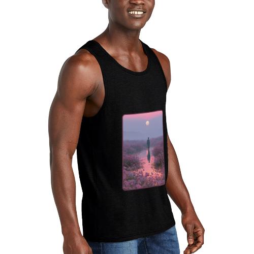 Ethereal Sunset Flower Field Art - Unisex Tri-Blend Organic Tank