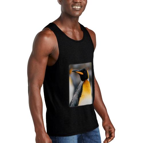 King Penguin Portrait Design - Unisex Tri-Blend Organic Tank