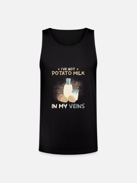 Potato Milk Saying - Unisex Tri-Blend Organic Tank - black