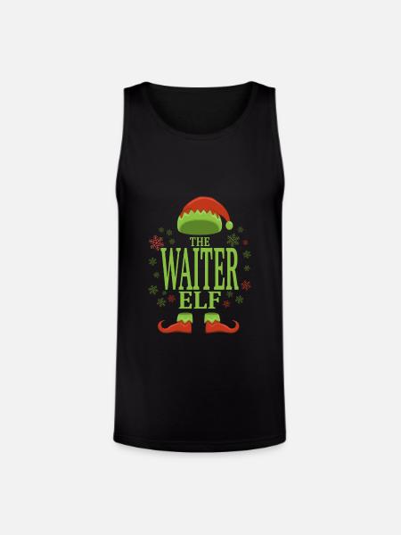 Waiter Christmas Elf - Unisex Tri-Blend Organic Tank - black