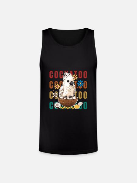 cockatoo and coconut - Unisex Tri-Blend Organic Tank - black