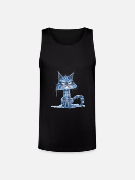 Funny Cat - Unisex Tri-Blend Organic Tank - black