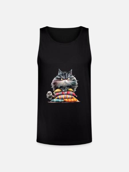 Funny Cat - Unisex Tri-Blend Organic Tank - black