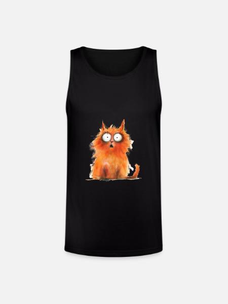 Funny Cat - Unisex Tri-Blend Organic Tank - black