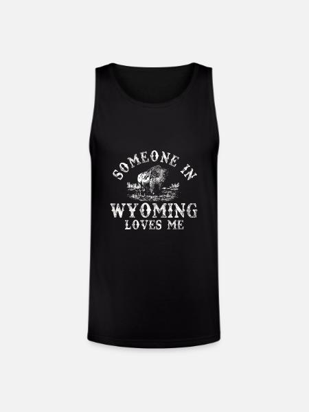 Someone In Wyoming Loves Me - Unisex Tri-Blend Organic Tank - black